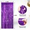 2 Pack Purple Metallic Tinsel Foil Fringe Curtains, Door Streamers Photo Booth Backdrop for Birthday Party, Tinsel Curtain Backdrop for Baby Shower Bachelorette Christmas Party Decorations